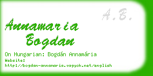 annamaria bogdan business card