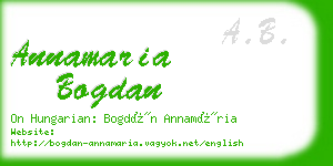 annamaria bogdan business card